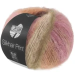 Lana Grossa Silkhair Print 434 Støvet rosa/orange/taupe/lys beige