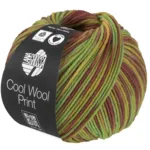 Lana Grossa Cool Wool Print 839 Pistacie/Lysegrøn/Sennep/Mauve