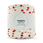 LindeHobby Inspire Print 04 Hvid med røde hjerter