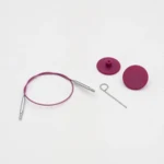 KnitPro Thin & Flex Kabel, Lilla Swivel, 40-150 cm