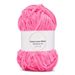 LindeHobby Fuzzy Chenille Silver Lurex 21 Mørk sukker-lyserød