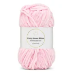LindeHobby Fuzzy Chenille Silver Lurex 04 Babylyserød (lys)