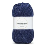 LindeHobby Fuzzy Chenille Silver Lurex 17 Marineblå