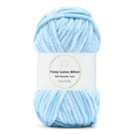 LindeHobby Fuzzy Chenille Silver Lurex 07 Babyblå