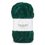 LindeHobby Fuzzy Chenille Silver Lurex 46 Andegrøn