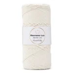 LindeHobby Macrame Lux, Knyttegarn, 1 mm 01 Sukkerhvid