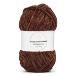 LindeHobby Fuzzy Chenille Gold Lurex 20 Bitter kaffe