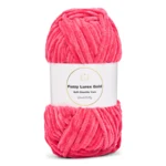 LindeHobby Fuzzy Chenille Gold Lurex 21 Mørk sukkerlyserød