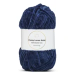LindeHobby Fuzzy Chenille Gold Lurex 17 Marineblå