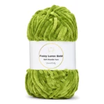 LindeHobby Fuzzy Chenille Gold Lurex 32 Græsgrøn