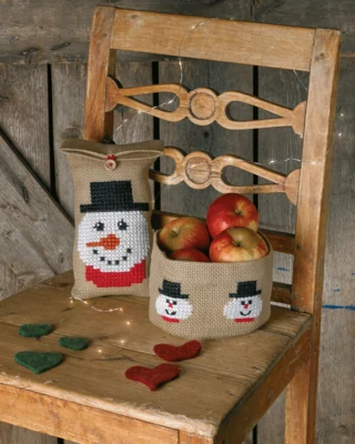 Broderikit Gavepose Snemand 14 x 23 cm