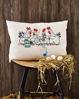 Broderikit Hønsesnak 58 x 40 cm