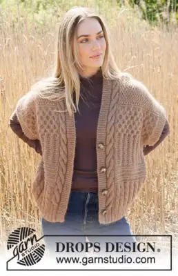 237-10 Cracked Walnuts Vest by DROPS Design