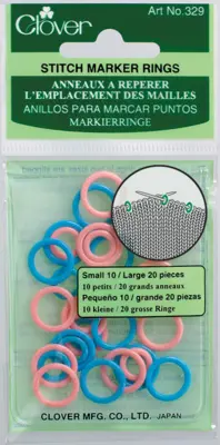 Clover Markeringsringe, small (lyserød/blå)