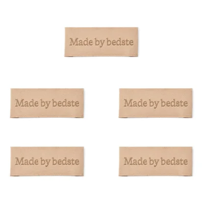 LindeHobby Labels Made By (6 cm x 2 cm), Natur, 5 stk